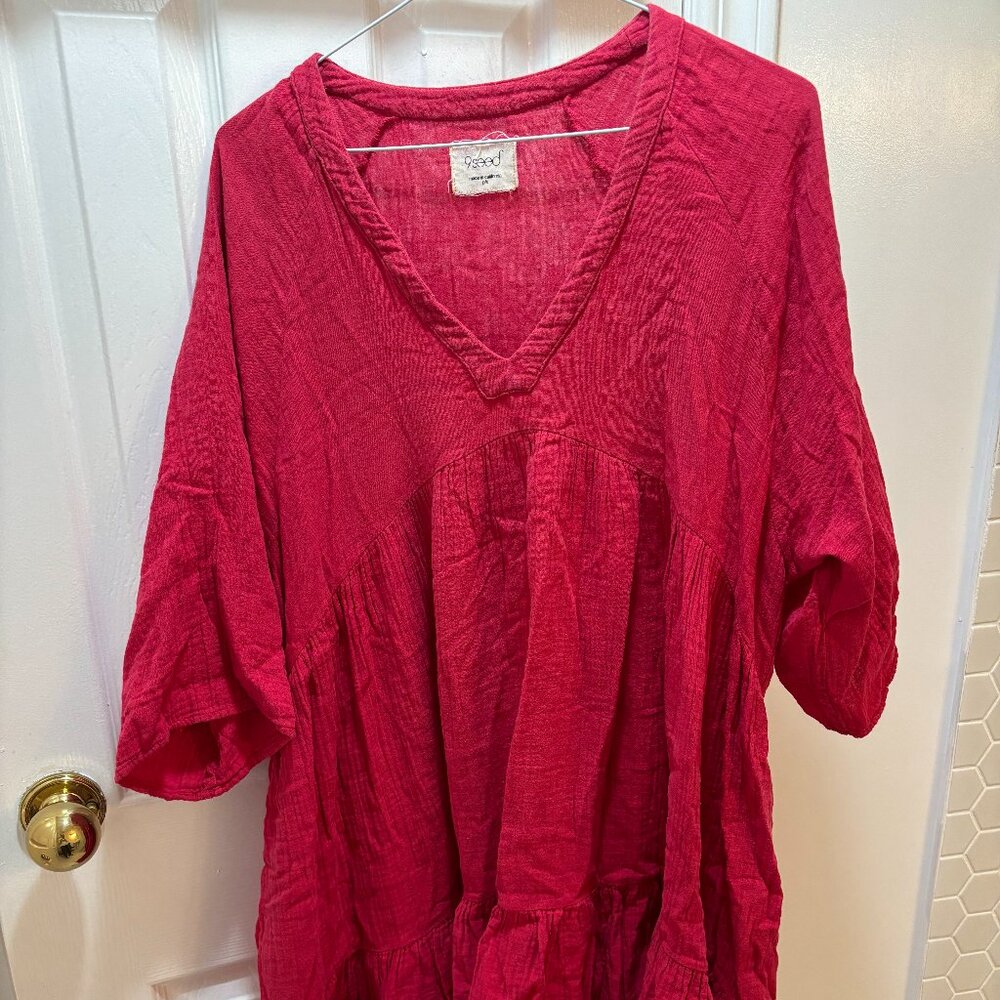 9seed Marbella Ruffle Dress in Red